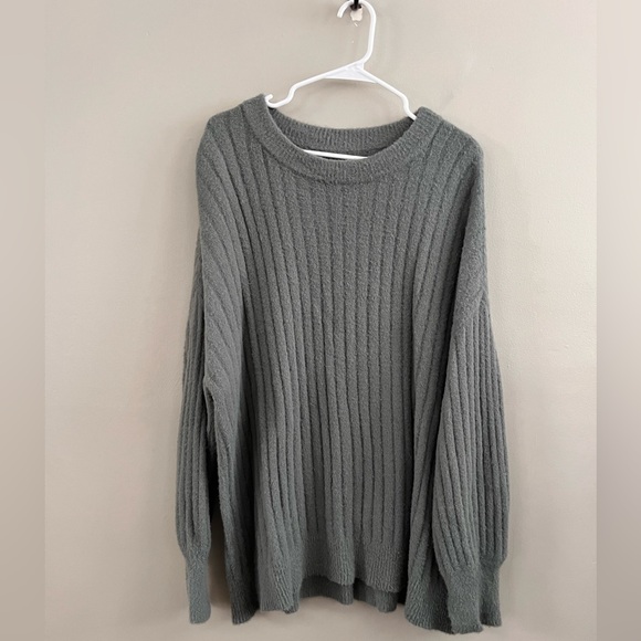 aerie Sweaters - Aerie Super Soft Oversized Cozy Sweater Dusty Sage Green Size M Ribbed‎ Knit
